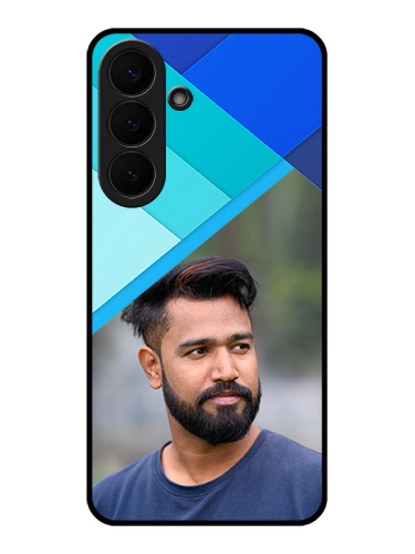 Custom Samsung Galaxy S26 Plus 5G Custom Glass Phone Case - Blue Pattern Design