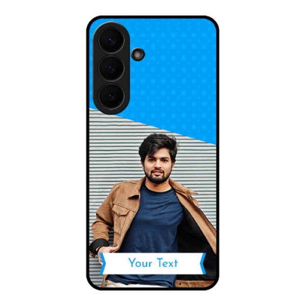 Samsung Galaxy S26 Plus 5G Custom Glass Phone Case - Simple Blue Color Design Samsung Galaxy S26 Plus 5G Custom Glass Phone Case - Simple Blue Color Design