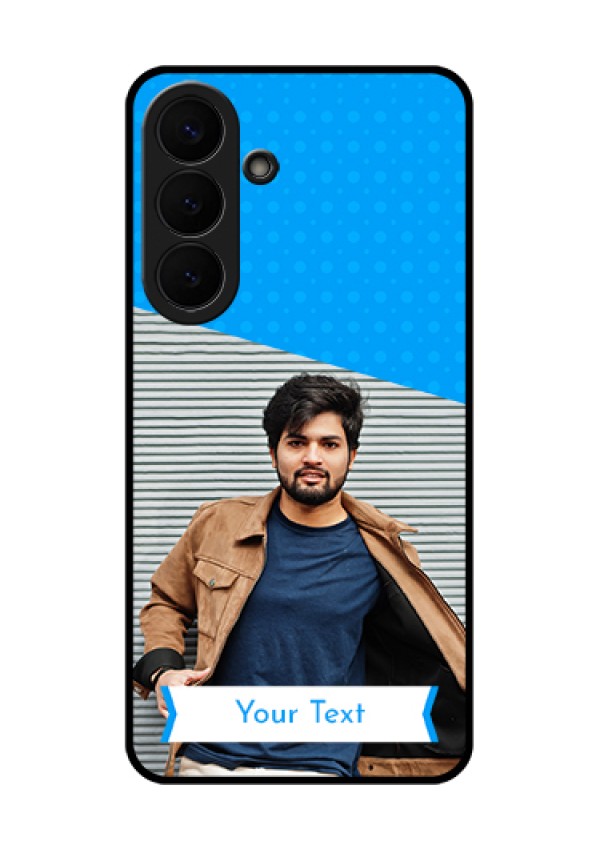 Samsung Galaxy S26 Plus 5G Custom Glass Phone Case - Simple Blue Color Design