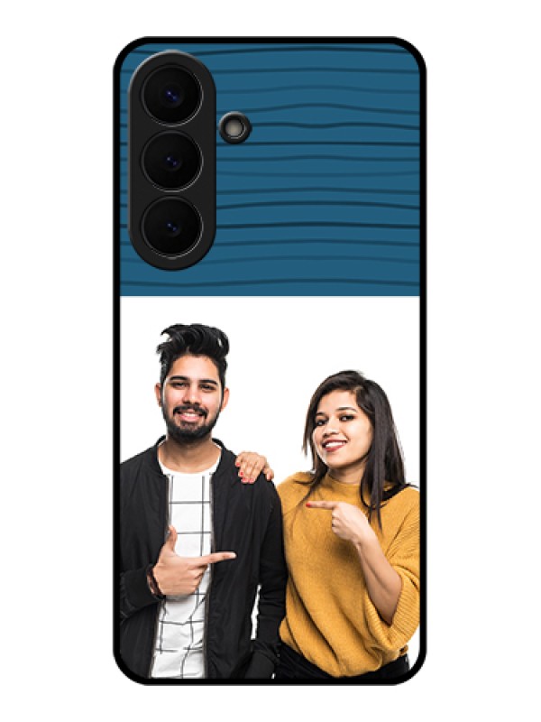Custom Samsung Galaxy S26 Plus 5G Custom Glass Phone Case - Blue Pattern Cover Design