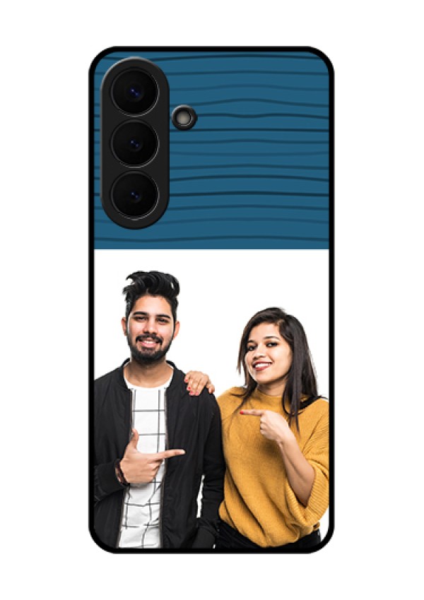 Samsung Galaxy S26 Plus 5G Custom Glass Phone Case - Blue Pattern Cover Design