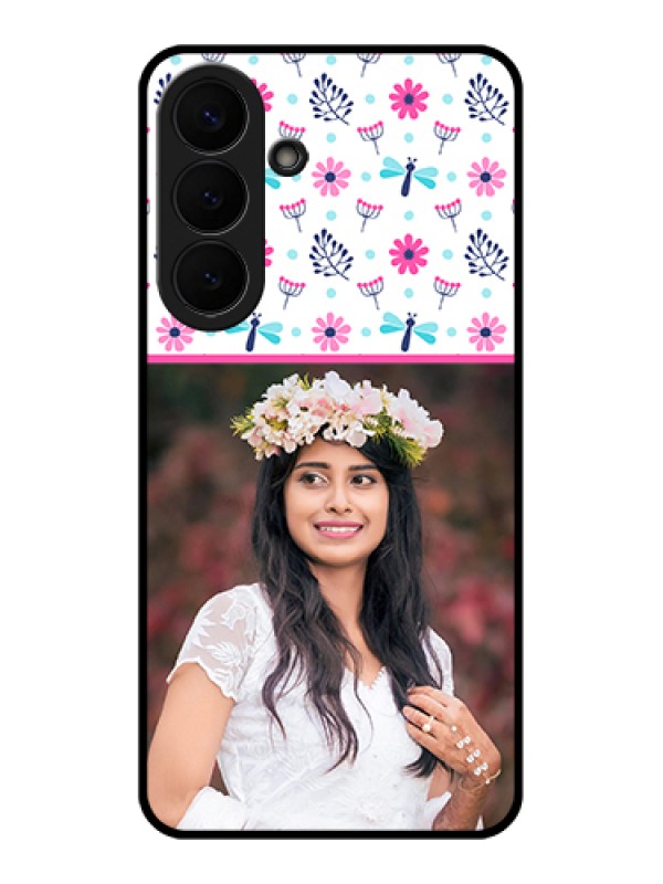 Custom Samsung Galaxy S26 Plus 5G Custom Glass Phone Case - Colorful Flower Design