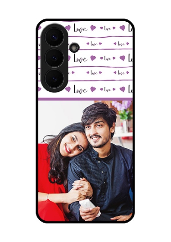 Samsung Galaxy S26 Plus 5G Custom Glass Phone Case - Couples Heart Design
