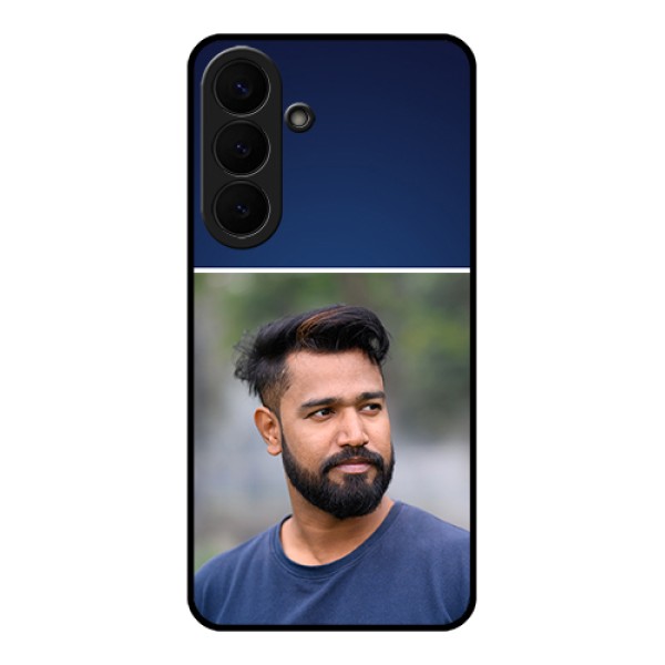 Samsung Galaxy S26 Plus 5G Custom Glass Phone Case - Simple Royal Blue Design Samsung Galaxy S26 Plus 5G Custom Glass Phone Case - Simple Royal Blue Design