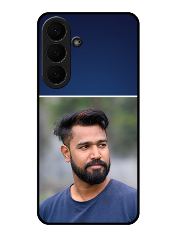 Custom Samsung Galaxy S26 Plus 5G Custom Glass Phone Case - Simple Royal Blue Design