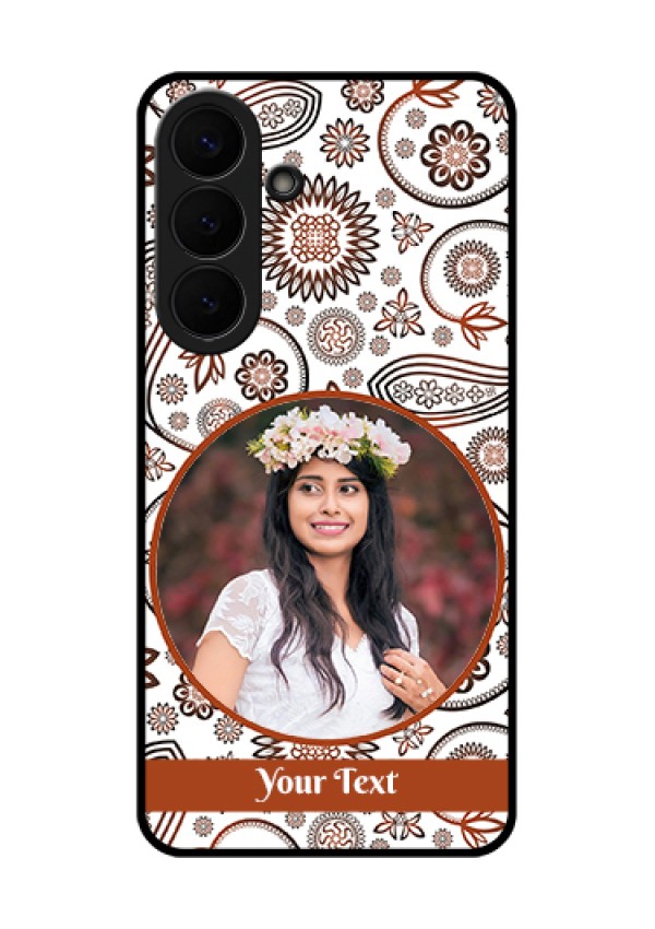 Samsung Galaxy S26 Plus 5G Custom Glass Phone Case - Abstract Flower Design