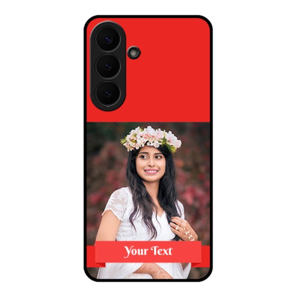 Samsung Galaxy S26 Plus 5G Custom Glass Phone Case - Simple Red Color Design Samsung Galaxy S26 Plus 5G Custom Glass Phone Case - Simple Red Color Design