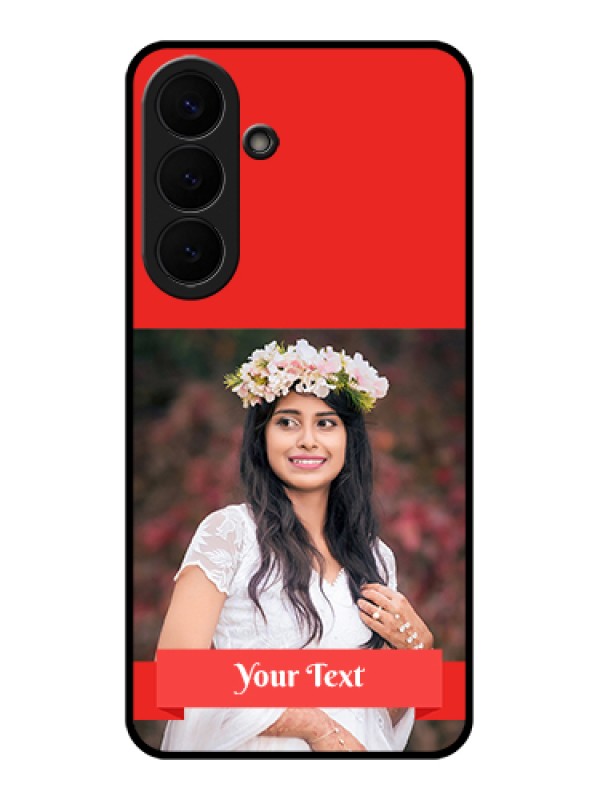 Custom Samsung Galaxy S26 Plus 5G Custom Glass Phone Case - Simple Red Color Design