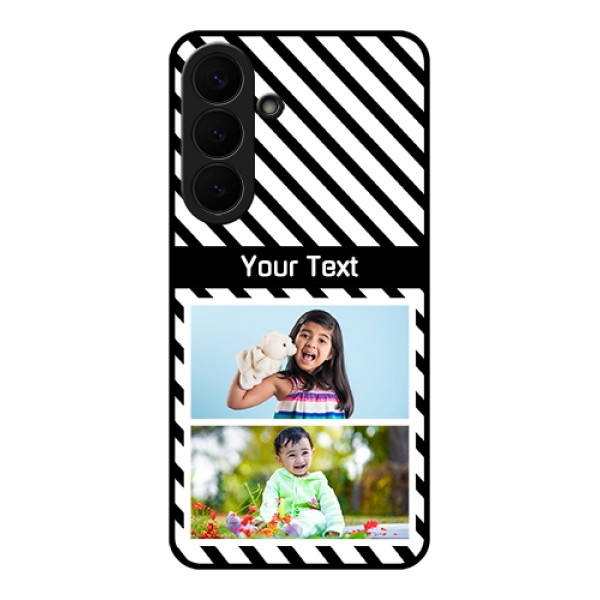Samsung Galaxy S26 Plus 5G Custom Glass Phone Case - Black And White Stripes Design Samsung Galaxy S26 Plus 5G Custom Glass Phone Case - Black And White Stripes Design