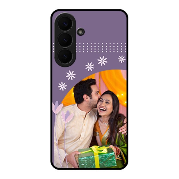 Samsung Galaxy S26 Plus 5G Custom Glass Phone Case - Lavender Flowers Design Samsung Galaxy S26 Plus 5G Custom Glass Phone Case - Lavender Flowers Design