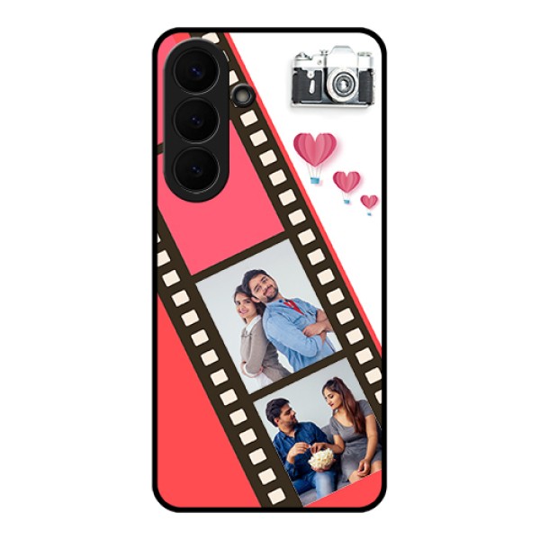Samsung Galaxy S26 Plus 5G Custom Glass Phone Case - 3 Image Holder With Film Reel Samsung Galaxy S26 Plus 5G Custom Glass Phone Case - 3 Image Holder With Film Reel