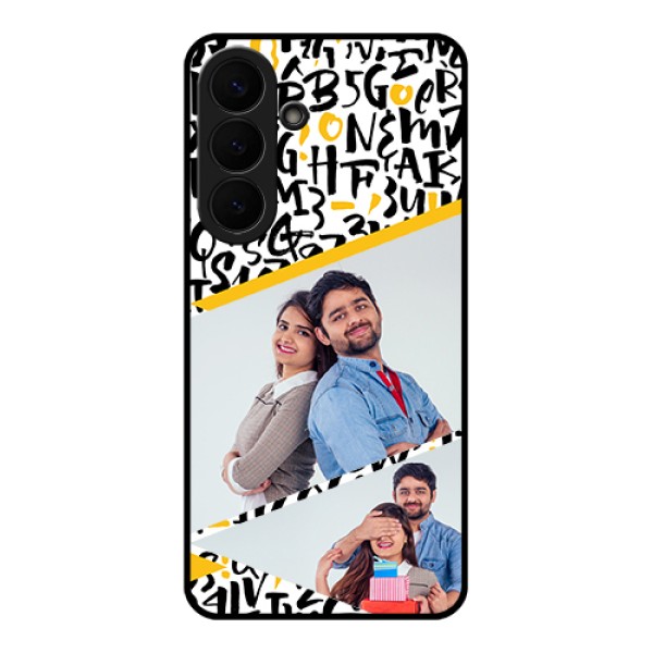 Samsung Galaxy S26 Plus 5G Custom Glass Phone Case - Letters Pattern Design Samsung Galaxy S26 Plus 5G Custom Glass Phone Case - Letters Pattern Design