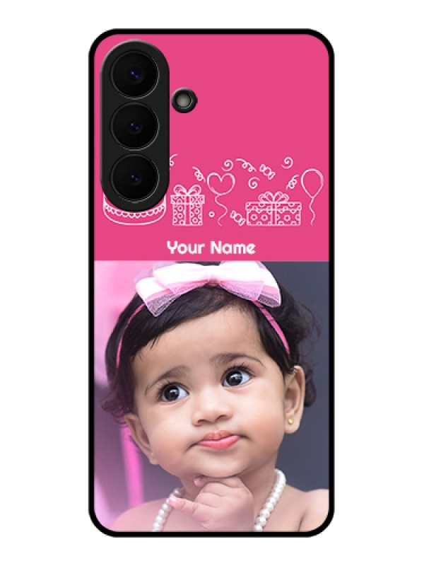 Custom Samsung Galaxy S26 Plus 5G Custom Glass Phone Case - With Birthday Line Art Design