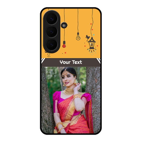 Samsung Galaxy S26 Plus 5G Custom Glass Phone Case - With Family Picture And Icons Samsung Galaxy S26 Plus 5G Custom Glass Phone Case - With Family Picture And Icons