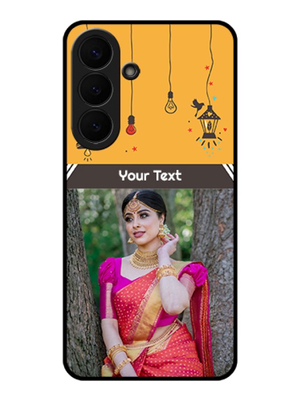 Custom Samsung Galaxy S26 Plus 5G Custom Glass Phone Case - With Family Picture And Icons