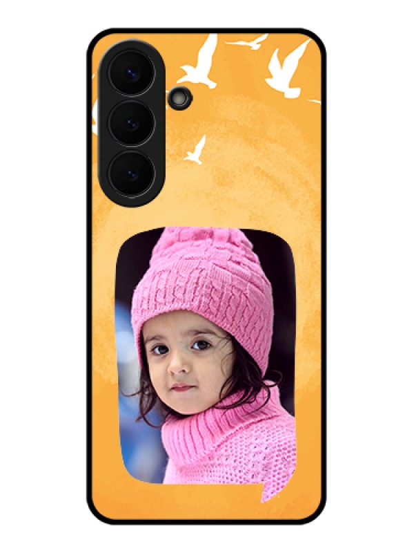 Custom Samsung Galaxy S26 Plus 5G Custom Glass Phone Case - Water Color Design With Bird Icons