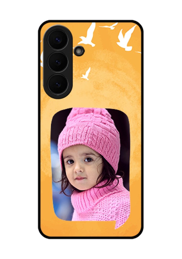 Samsung Galaxy S26 Plus 5G Custom Glass Phone Case - Water Color Design With Bird Icons