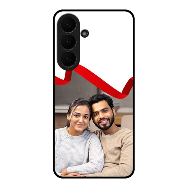 Samsung Galaxy S26 Plus 5G Custom Glass Phone Case - Red Ribbon Frame Design