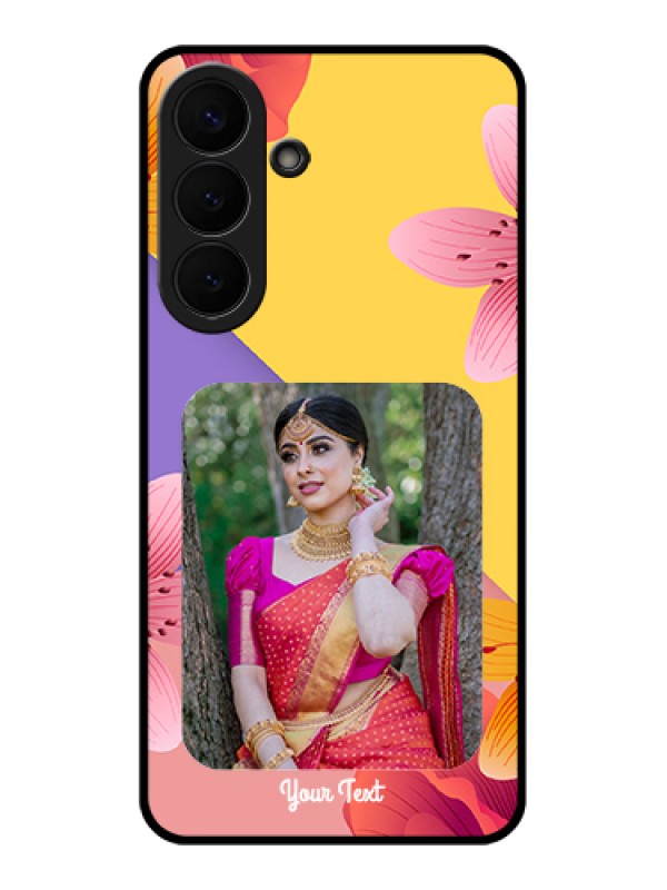 Custom Samsung Galaxy S26 Plus 5G Custom Glass Phone Case - 3 Image With Vintage Floral Design