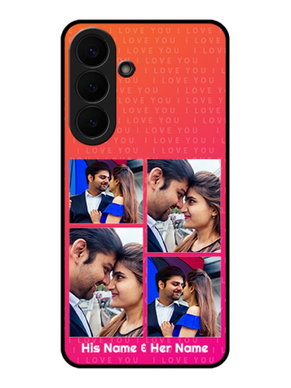 Custom Samsung Galaxy S26 Plus 5G Custom Glass Phone Case - I Love You Pink Design
