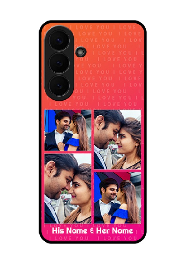 Samsung Galaxy S26 Plus 5G Custom Glass Phone Case - I Love You Pink Design