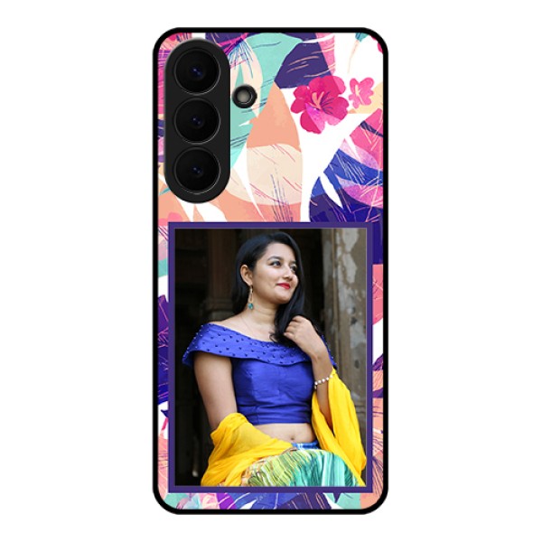 Samsung Galaxy S26 Plus 5G Custom Glass Phone Case - Abstract Floral Design