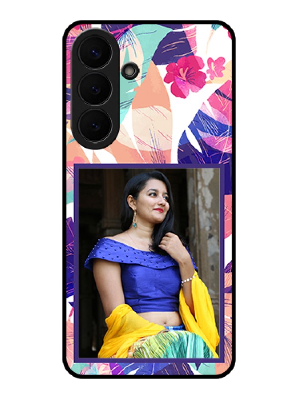 Custom Samsung Galaxy S26 Plus 5G Custom Glass Phone Case - Abstract Floral Design