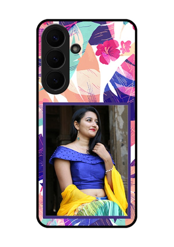 Samsung Galaxy S26 Plus 5G Custom Glass Phone Case - Abstract Floral Design