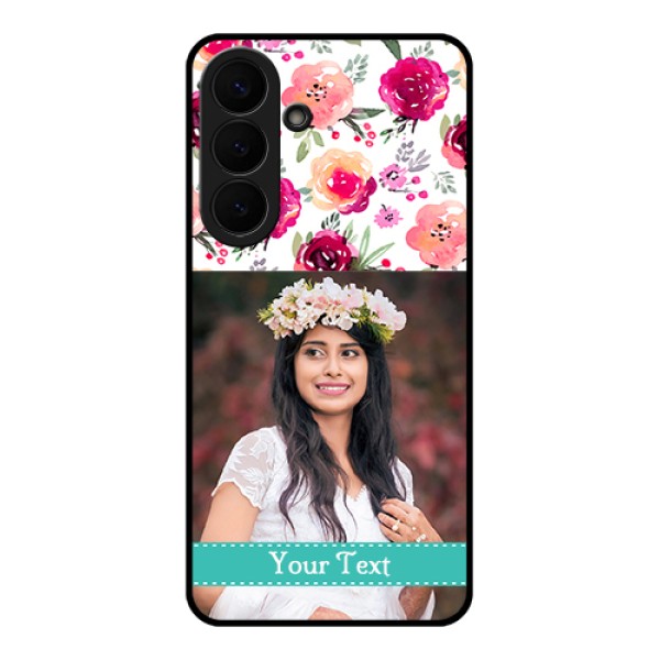 Samsung Galaxy S26 Plus 5G Custom Glass Phone Case - Water Colors Floral Design Samsung Galaxy S26 Plus 5G Custom Glass Phone Case - Water Colors Floral Design