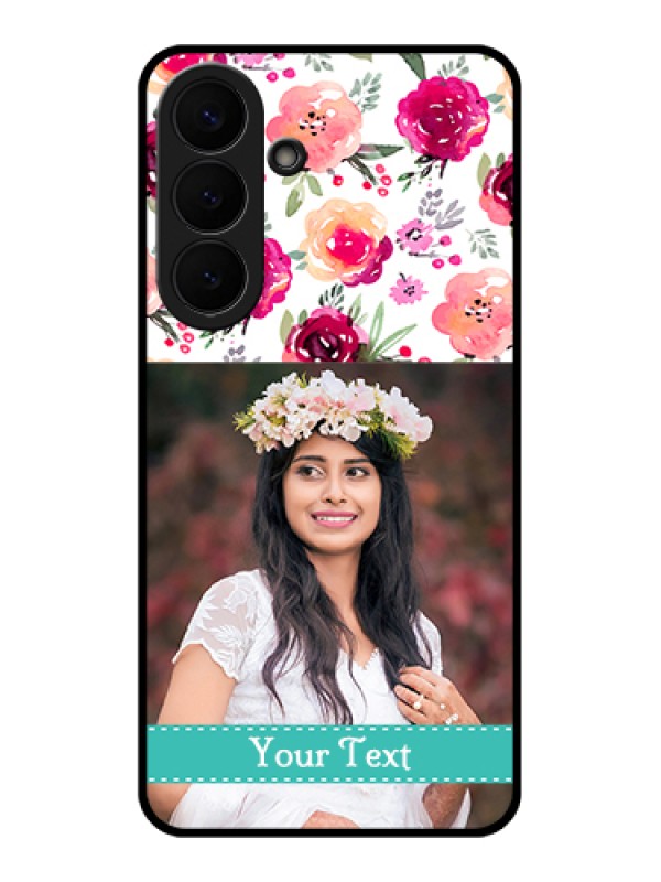 Custom Samsung Galaxy S26 Plus 5G Custom Glass Phone Case - Water Colors Floral Design