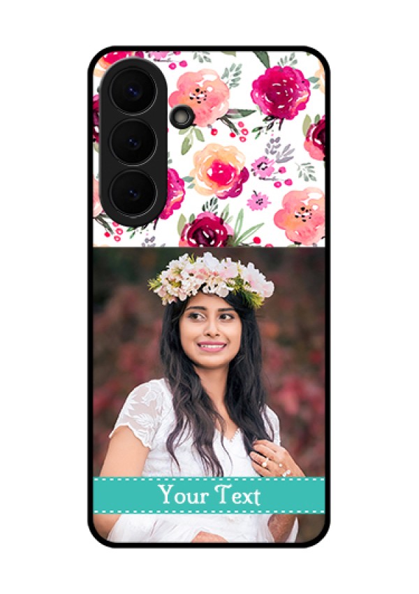 Samsung Galaxy S26 Plus 5G Custom Glass Phone Case - Water Colors Floral Design