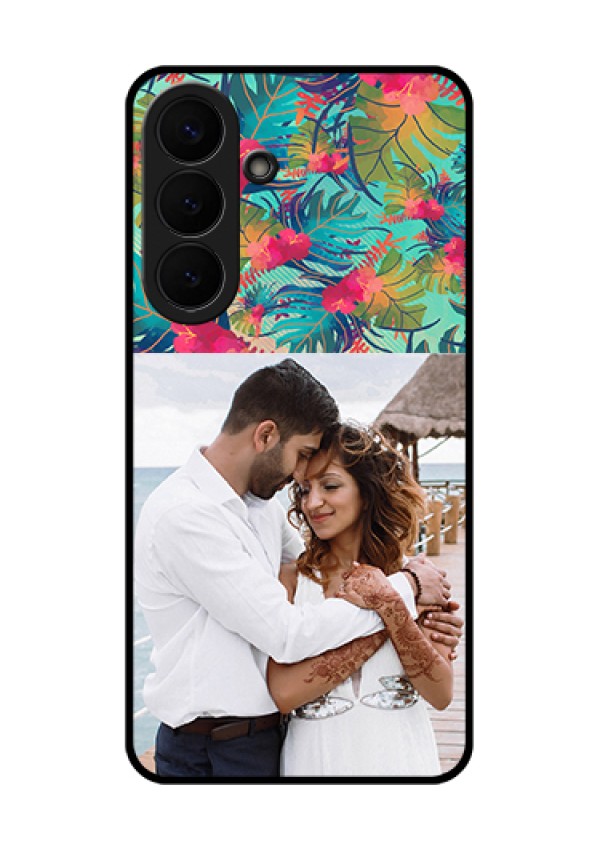 Samsung Galaxy S26 Plus 5G Custom Glass Phone Case - Watercolor Floral Design