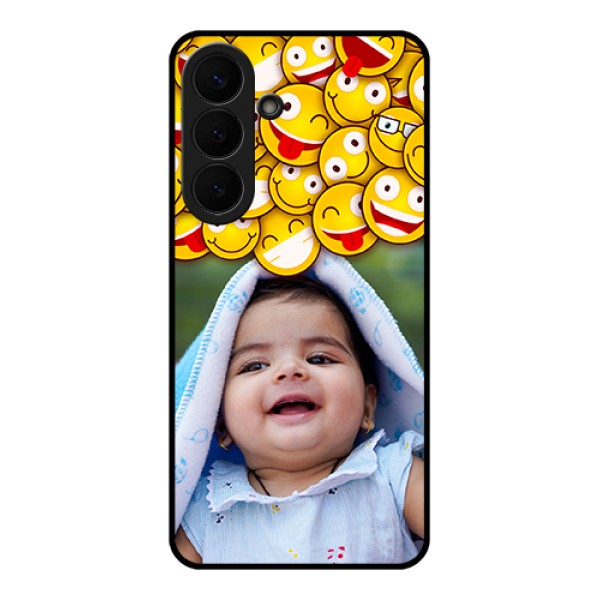 Samsung Galaxy S26 Plus 5G Custom Glass Phone Case - With Smiley Emoji Design Samsung Galaxy S26 Plus 5G Custom Glass Phone Case - With Smiley Emoji Design