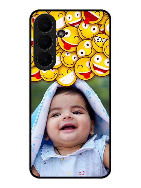 Custom Samsung Galaxy S26 Plus 5G Custom Glass Phone Case - With Smiley Emoji Design