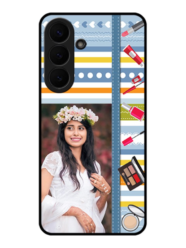 Custom Samsung Galaxy S26 Plus 5G Custom Glass Phone Case - Makeup Icons Design