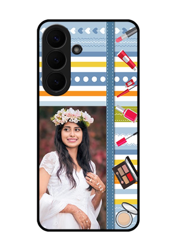 Samsung Galaxy S26 Plus 5G Custom Glass Phone Case - Makeup Icons Design
