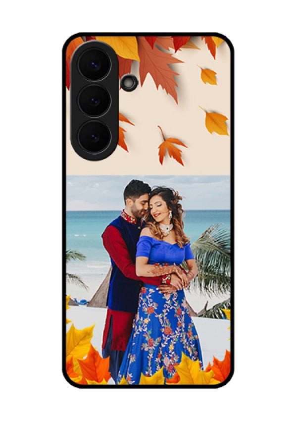 Samsung Galaxy S26 Plus 5G Custom Glass Phone Case - Autumn Maple Leaves Design