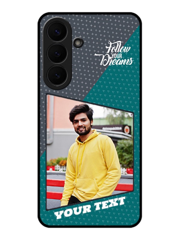Custom Samsung Galaxy S26 Plus 5G Custom Glass Phone Case - Background Pattern Design With Quote