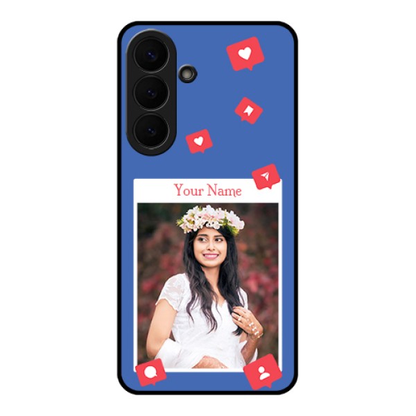 Samsung Galaxy S26 Plus 5G Custom Glass Phone Case - Like Share And Comment Design