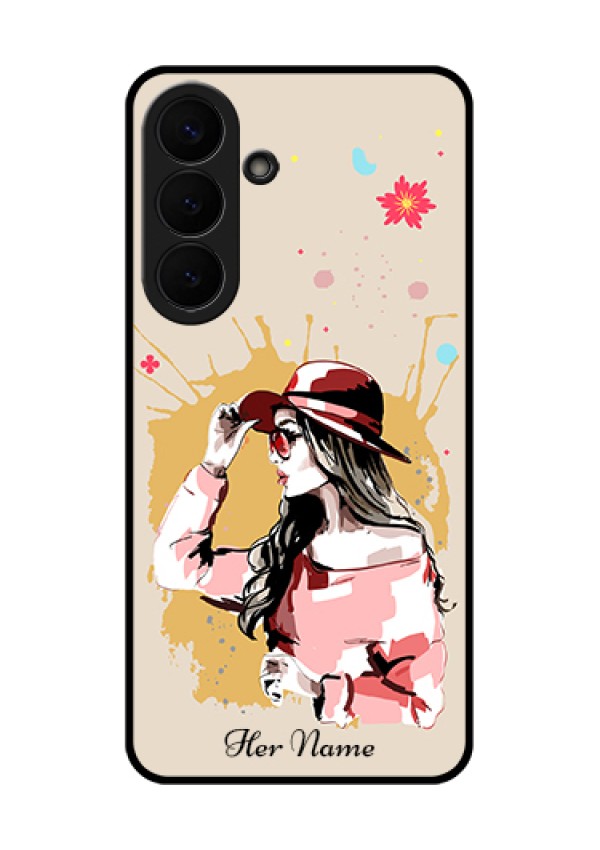 Samsung Galaxy S26 Plus 5G Custom Glass Phone Case - Women With Pink Hat Design