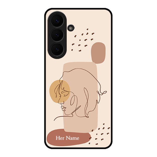Samsung Galaxy S26 Plus 5G Custom Glass Phone Case - Calm Woman Line Art Design Samsung Galaxy S26 Plus 5G Custom Glass Phone Case - Calm Woman Line Art Design