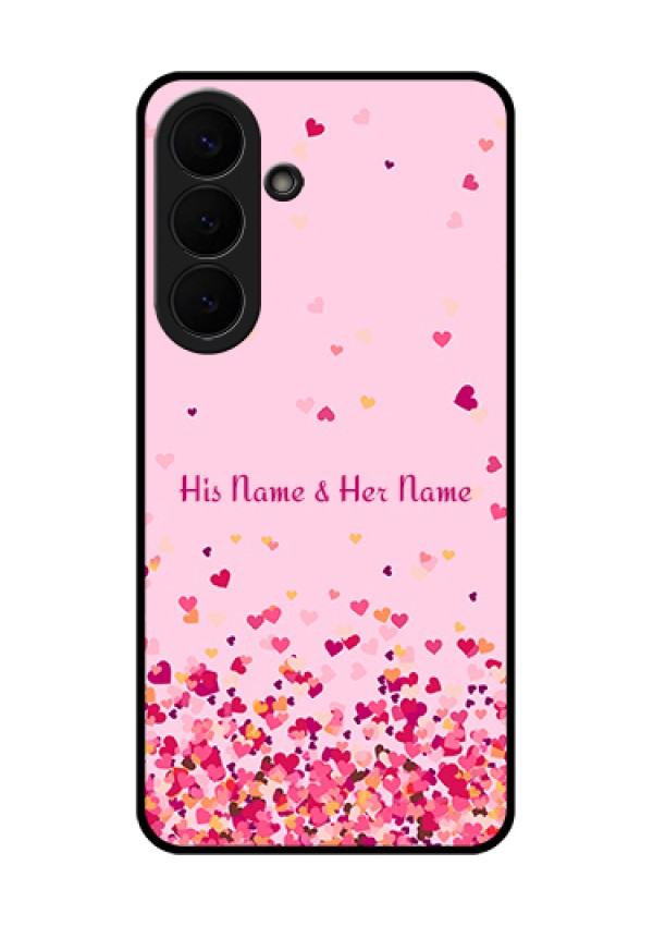 Samsung Galaxy S26 Plus 5G Custom Glass Phone Case - Floating Hearts Design