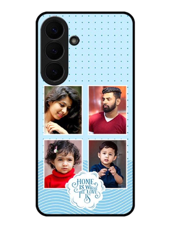 Custom Samsung Galaxy S26 Plus 5G Custom Glass Phone Case - Cute Love Quote With 4 Pic Upload Design