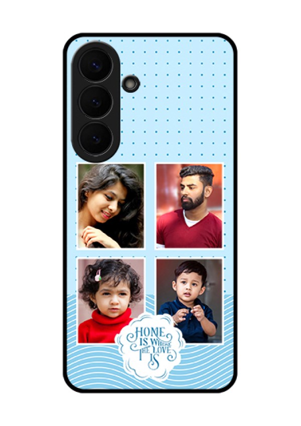 Samsung Galaxy S26 Plus 5G Custom Glass Phone Case - Cute Love Quote With 4 Pic Upload Design