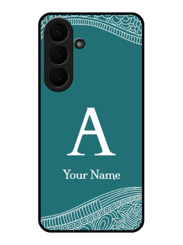 Custom Samsung Galaxy S26 Plus 5G Custom Glass Phone Case - Line Art Pattern With Custom Name Design