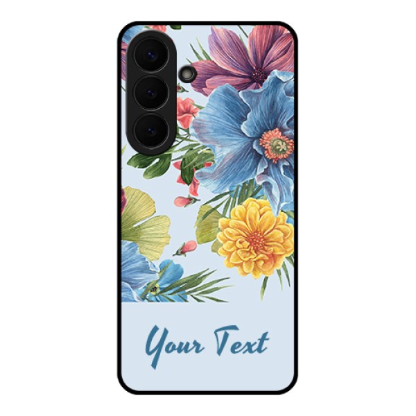 Samsung Galaxy S26 Plus 5G Custom Glass Phone Case - Stunning Watercolored Flowers Painting Design Samsung Galaxy S26 Plus 5G Custom Glass Phone Case - Stunning Watercolored Flowers Painting Design