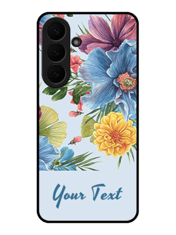Custom Samsung Galaxy S26 Plus 5G Custom Glass Phone Case - Stunning Watercolored Flowers Painting Design