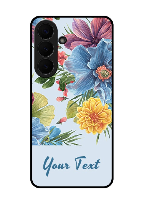 Samsung Galaxy S26 Plus 5G Custom Glass Phone Case - Stunning Watercolored Flowers Painting Design