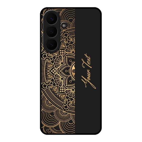 Samsung Galaxy S26 Plus 5G Custom Glass Phone Case - Mandala Art With Custom Text Design