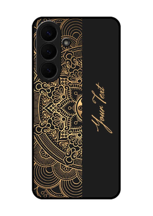 Samsung Galaxy S26 Plus 5G Custom Glass Phone Case - Mandala Art With Custom Text Design